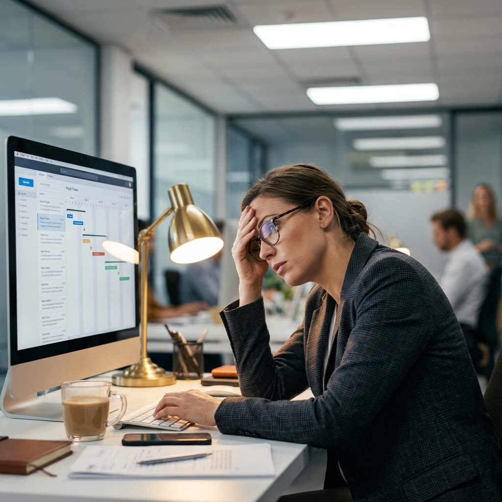 Exhausted Female Project Manager